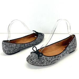 Halogen Ballet Flats Size 7.5 Gray & Black Fabric Leather Lining Padded Footbed
